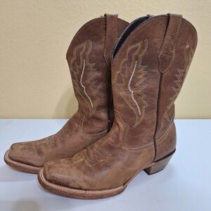 Pecos Bill Women's Ladies Size‎ 10 Brown Crazy Arena Square Toe Boots